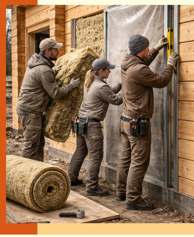 Утепление дома из двойного бруса в Курчатове качественно и надёжно