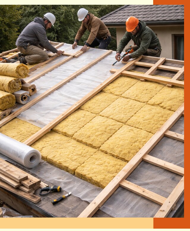 Утепление скатной крыши в Курчатове от 1274 руб./м2 под ключ | ТепломастерКрч